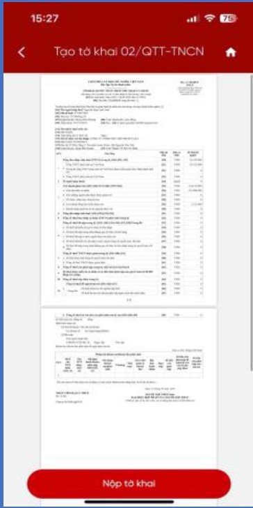 Hướng dẫn lập tờ khai quyết toán thuế thu nhập cá nhân trên Etax Mobile- Ảnh 8.