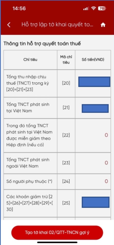 Hướng dẫn lập tờ khai quyết toán thuế thu nhập cá nhân trên Etax Mobile- Ảnh 4.